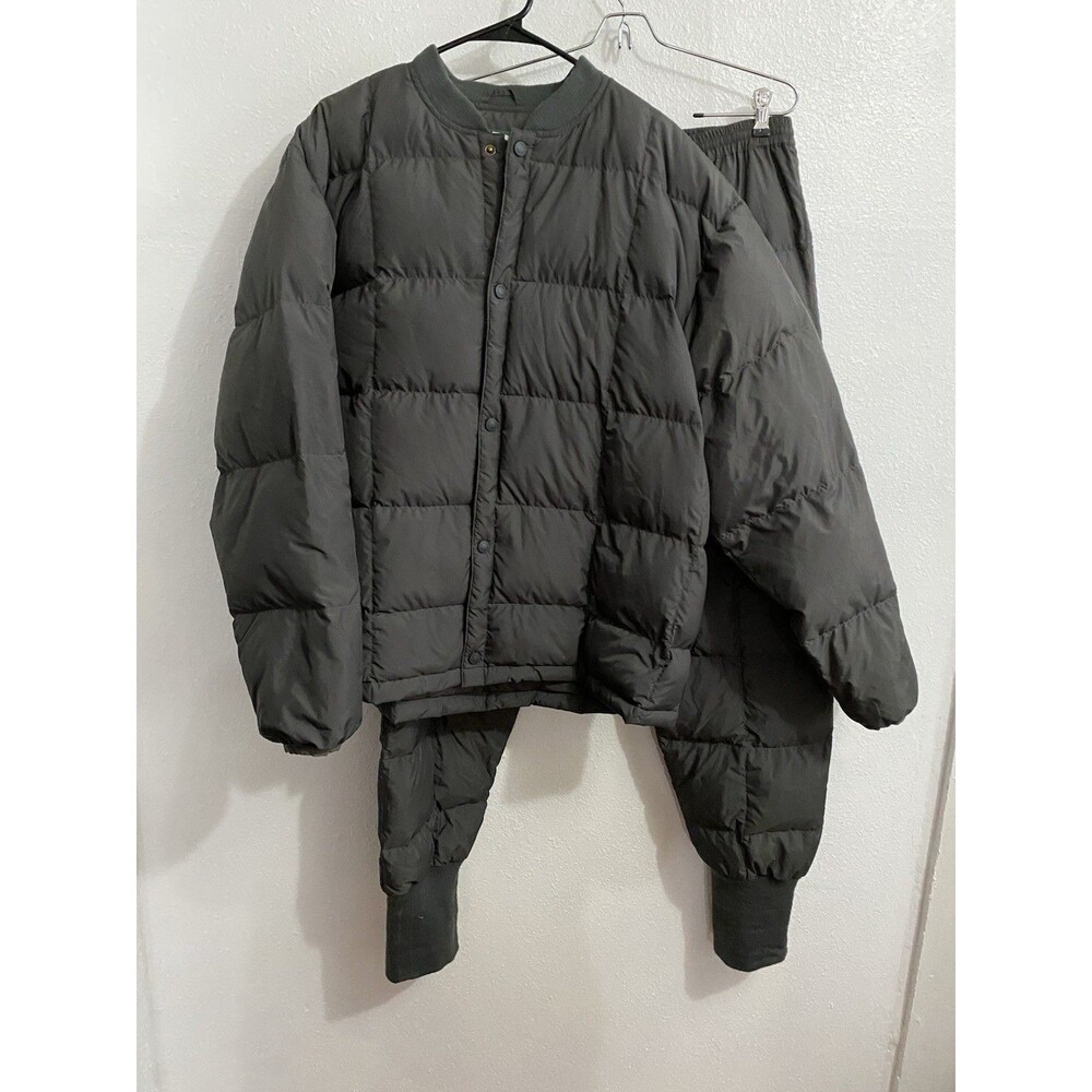 Cabelas Northern Goose Down Quilted Puffer Base Layer Set Jacket Pants Size XL